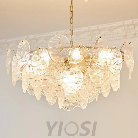 Victorian Disc Round Chandelier - Gold & Clear-1-Yiosilamp