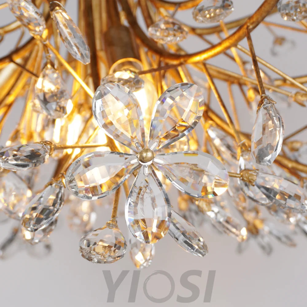 Crystal Flowers Fiore Flushmount Chandeliers