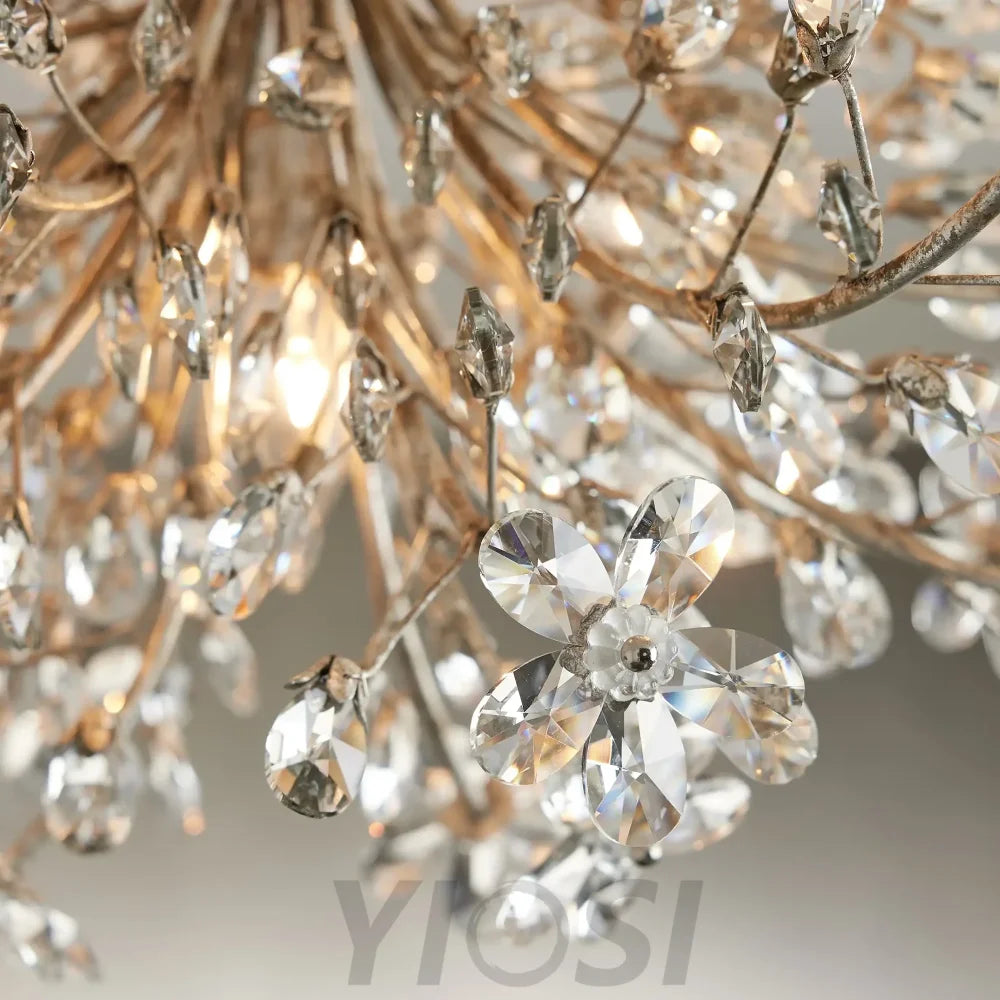 Crystal Flowers Fiore Flushmount Chandeliers