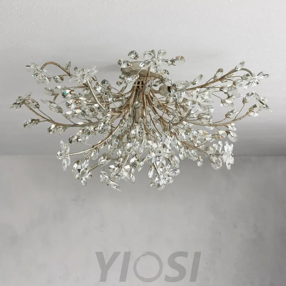 Crystal Flowers Fiore Flushmount Chandeliers