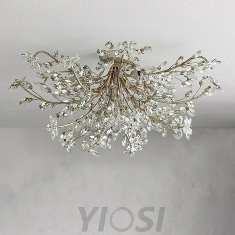 Crystal Flowers Fiore Flushmount Chandeliers