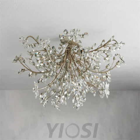 Fiore Flushmount Crystal Ceiling Light For Bedroom Living Room Dining Lighting