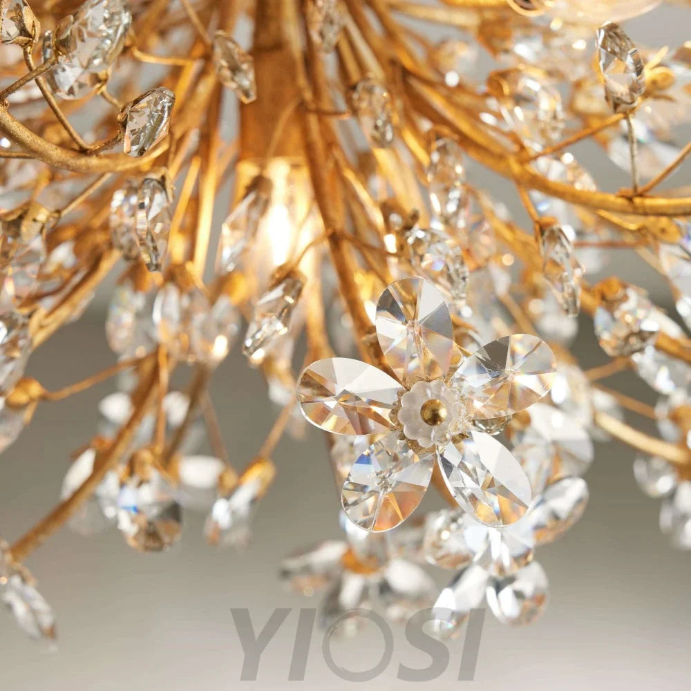 Fiore Flushmount Crystal Ceiling Light For Bedroom Living Room Dining Lighting