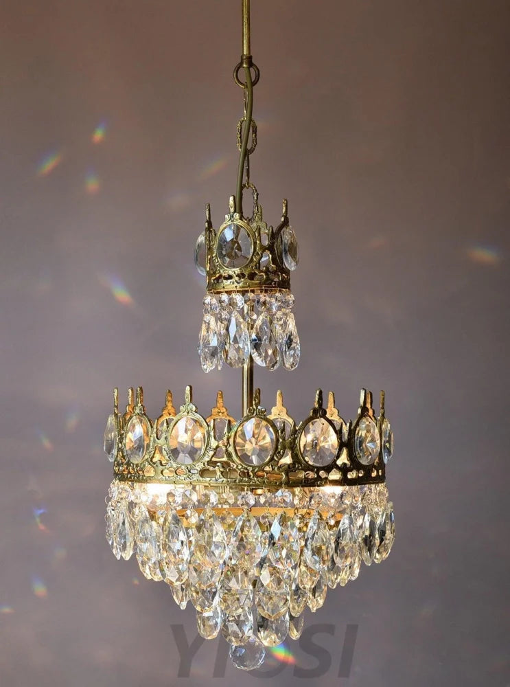 Vintage Crystal Chandelier - Crystals-1-Yiosilamp