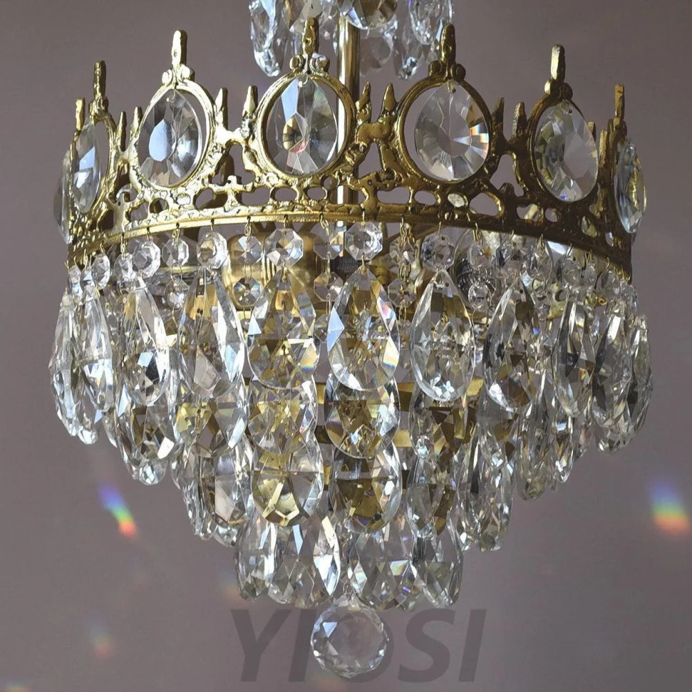 Vintage Crystal Chandelier - Crystals-1-Yiosilamp