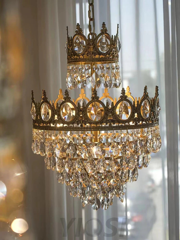 Vintage Crystal Chandelier - Crystals-1-Yiosilamp