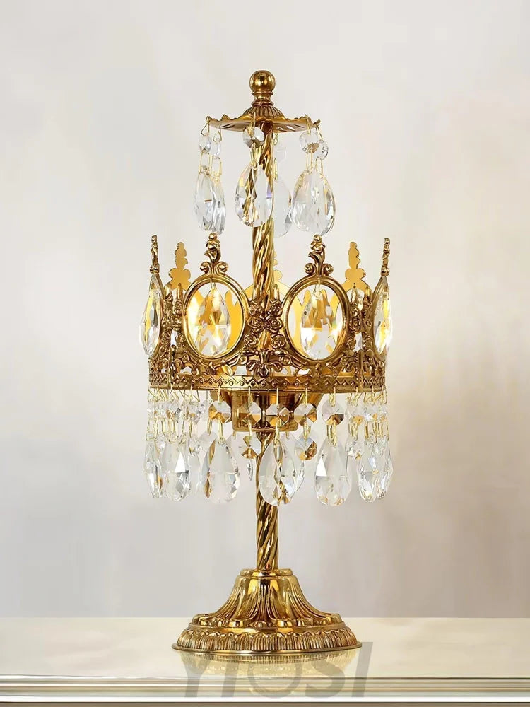 Vintage Crystal Table Lamp - Cryolite-1-Yiosilamp