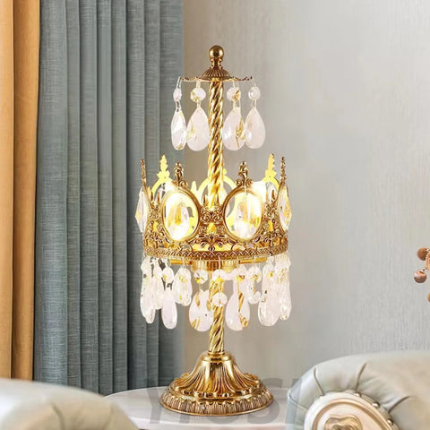 Vintage Crystal Table Lamp - Cryolite-1-Yiosilamp