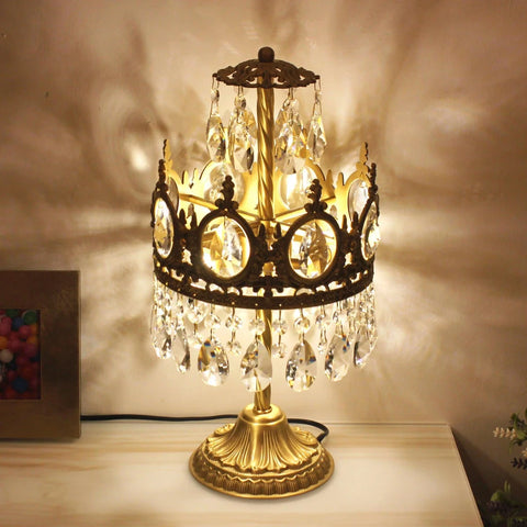 Vintage Crystal Table Lamp - Cryolite-1-Yiosilamp