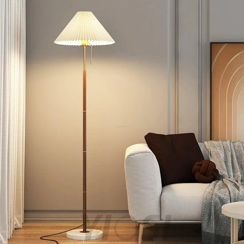 Vintage Pleated Floor Lamp ∅ 11″ - Drapery-1-Yiosilamp