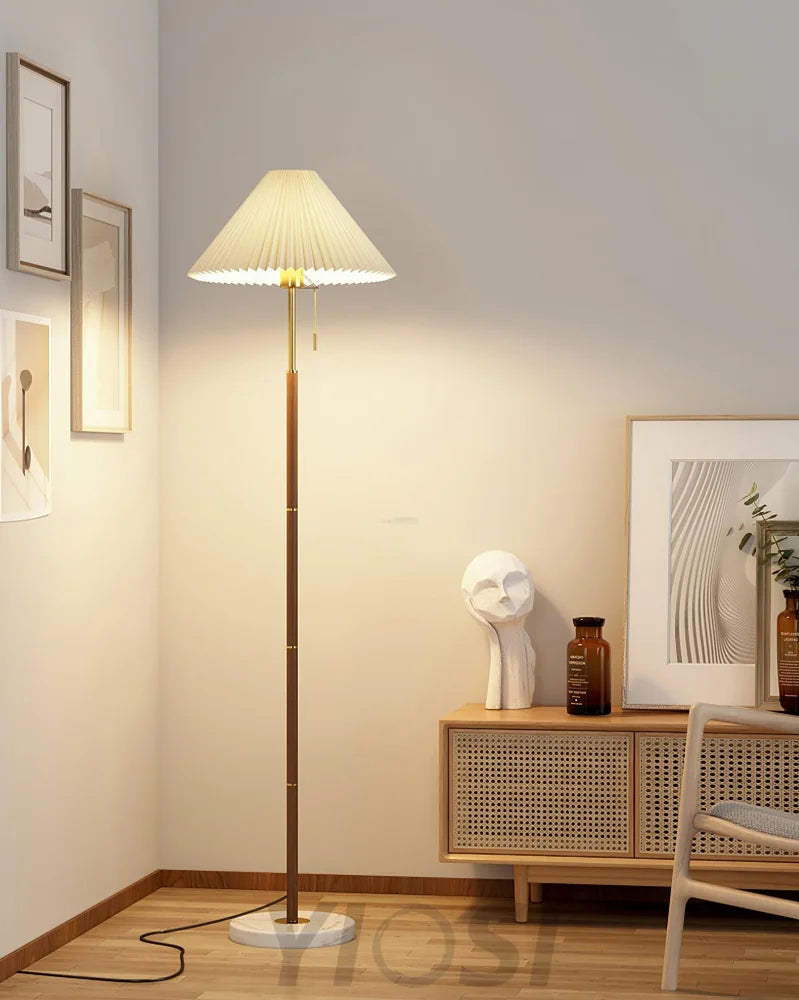 Vintage Pleated Floor Lamp ∅ 11″ - Drapery-1-Yiosilamp