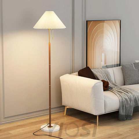 Vintage Pleated Floor Lamp ∅ 11″ - Drapery-1-Yiosilamp