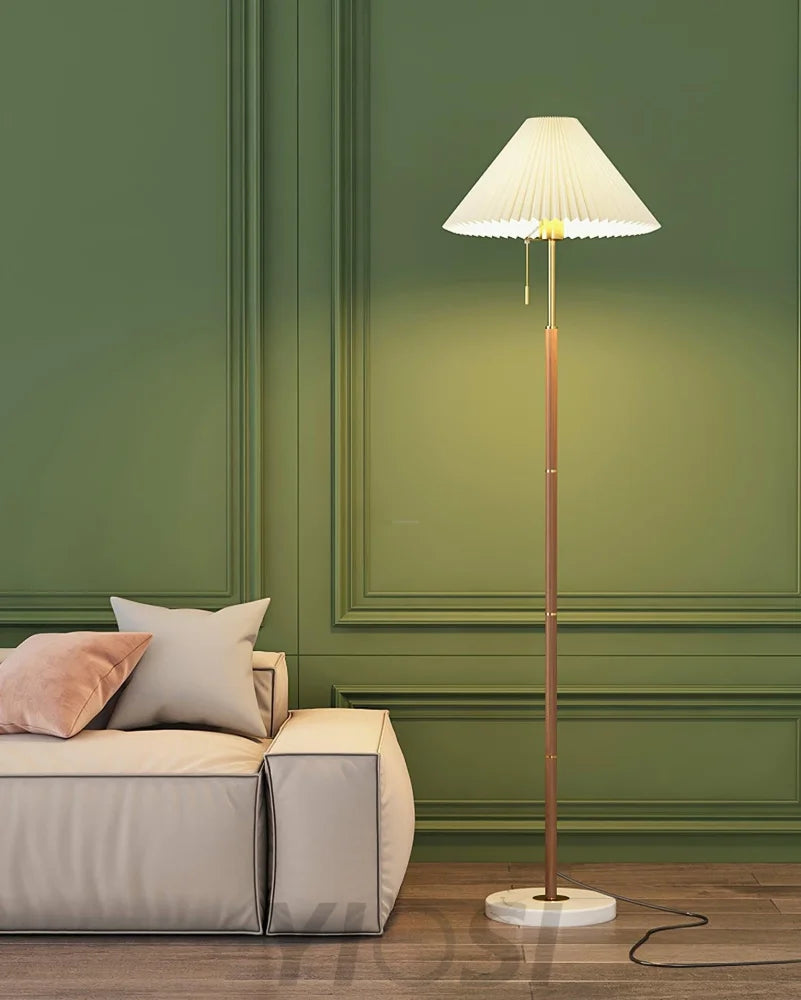 Vintage Pleated Floor Lamp ∅ 11″ - Drapery-1-Yiosilamp