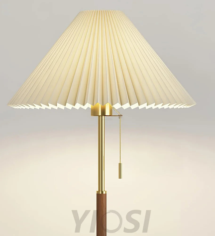 Vintage Pleated Floor Lamp ∅ 11″ - Drapery-1-Yiosilamp