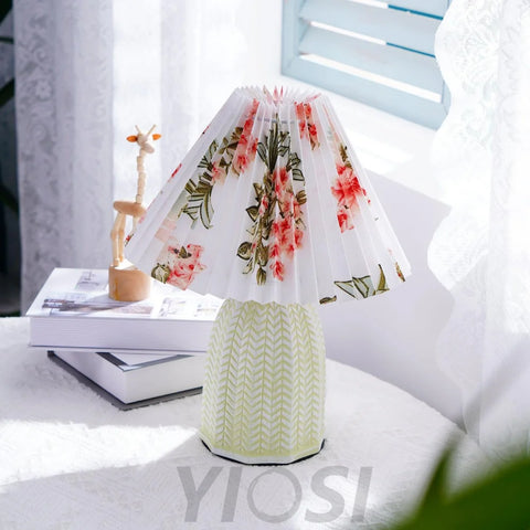 Vintage Pleated Table Light - Fabric-1-Yiosilamp