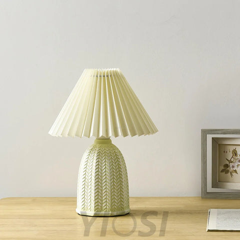 Vintage Pleated Table Light - Fabric-1-Yiosilamp