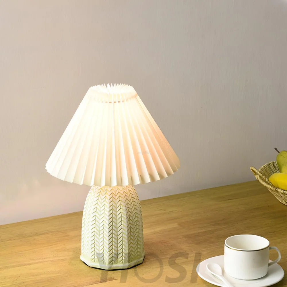 Vintage Pleated Table Light - Fabric-1-Yiosilamp