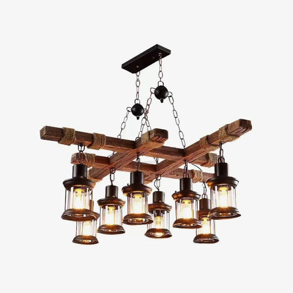 Vintage Wooden Glass Chandeliers - Yiosilamp