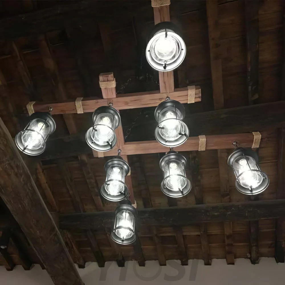 Vintage Wooden Glass Chandeliers - Yiosilamp