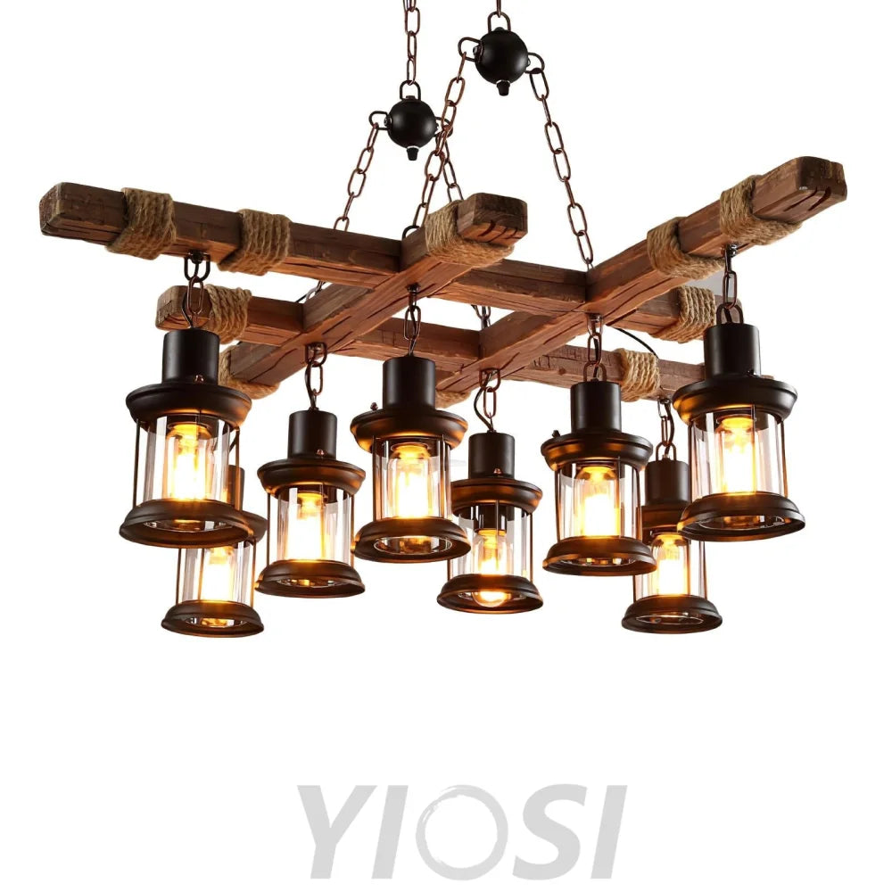 Vintage Wooden Glass Chandeliers - Yiosilamp