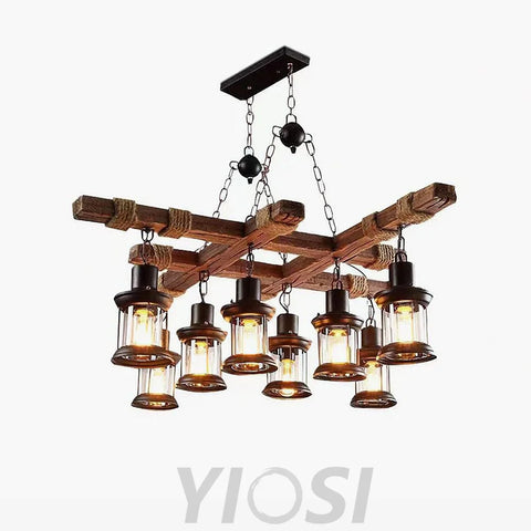 Vintage Wooden Glass Chandeliers - Yiosilamp