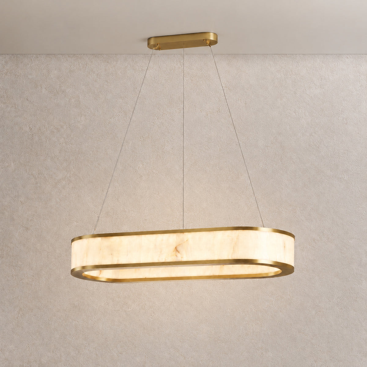 Vivian Alabaster Modern Oval Chandelier