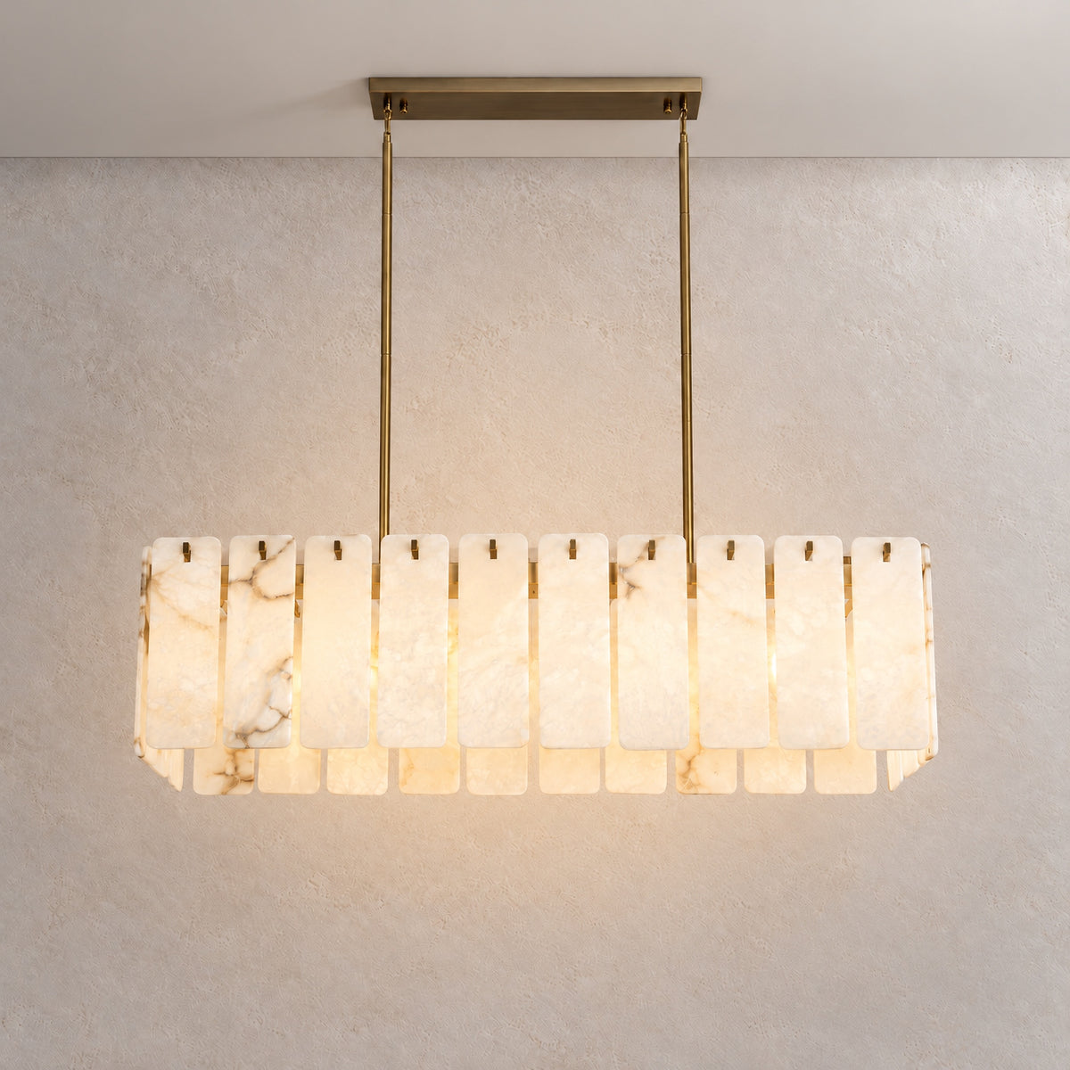 Vivian Modern Alabaster Rectangle Chandelier