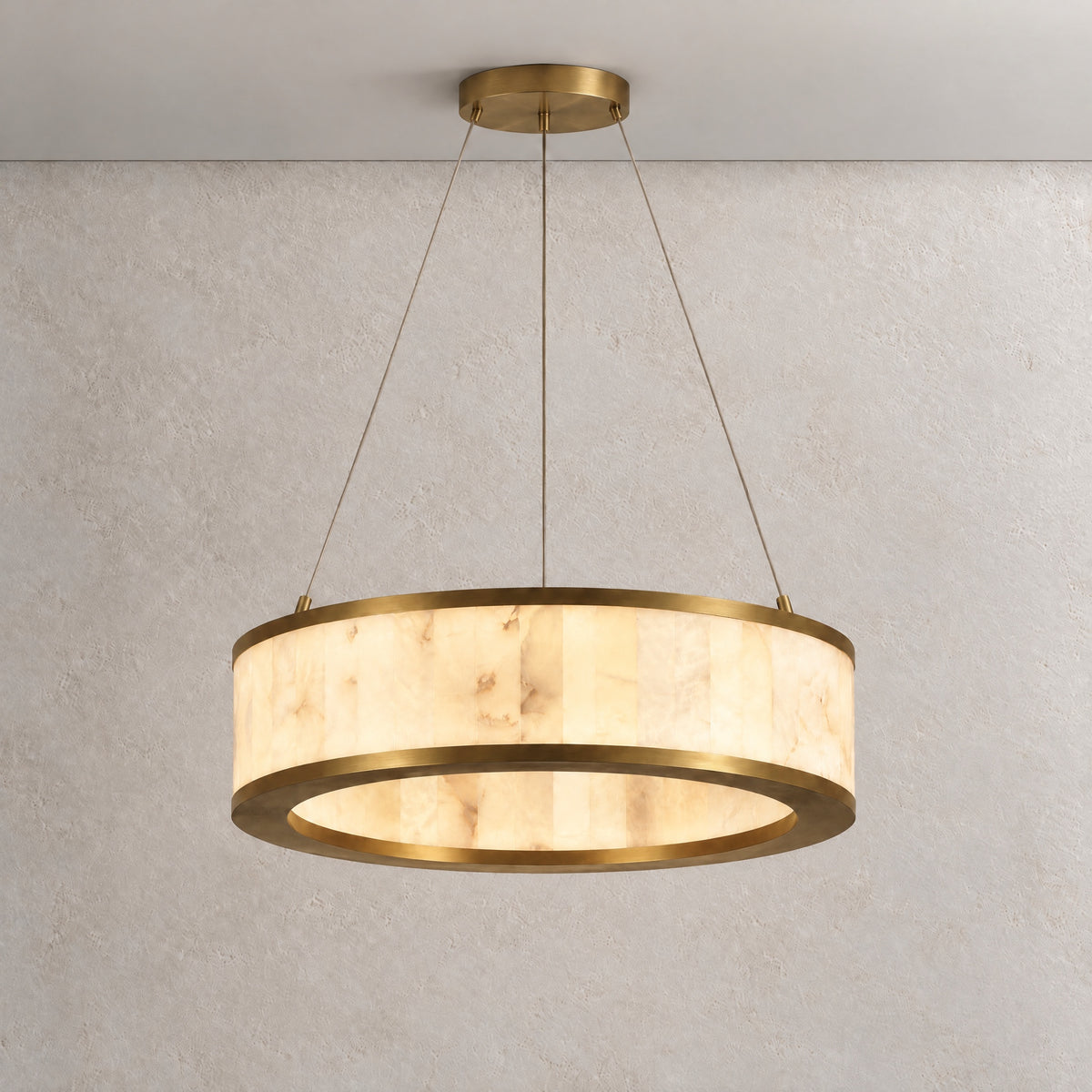 Vivian Modern Alabaster Round Chandelier