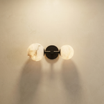 Yiosi Duo Sphere Twin Globe Alabaster Wall Sconce - Image 1