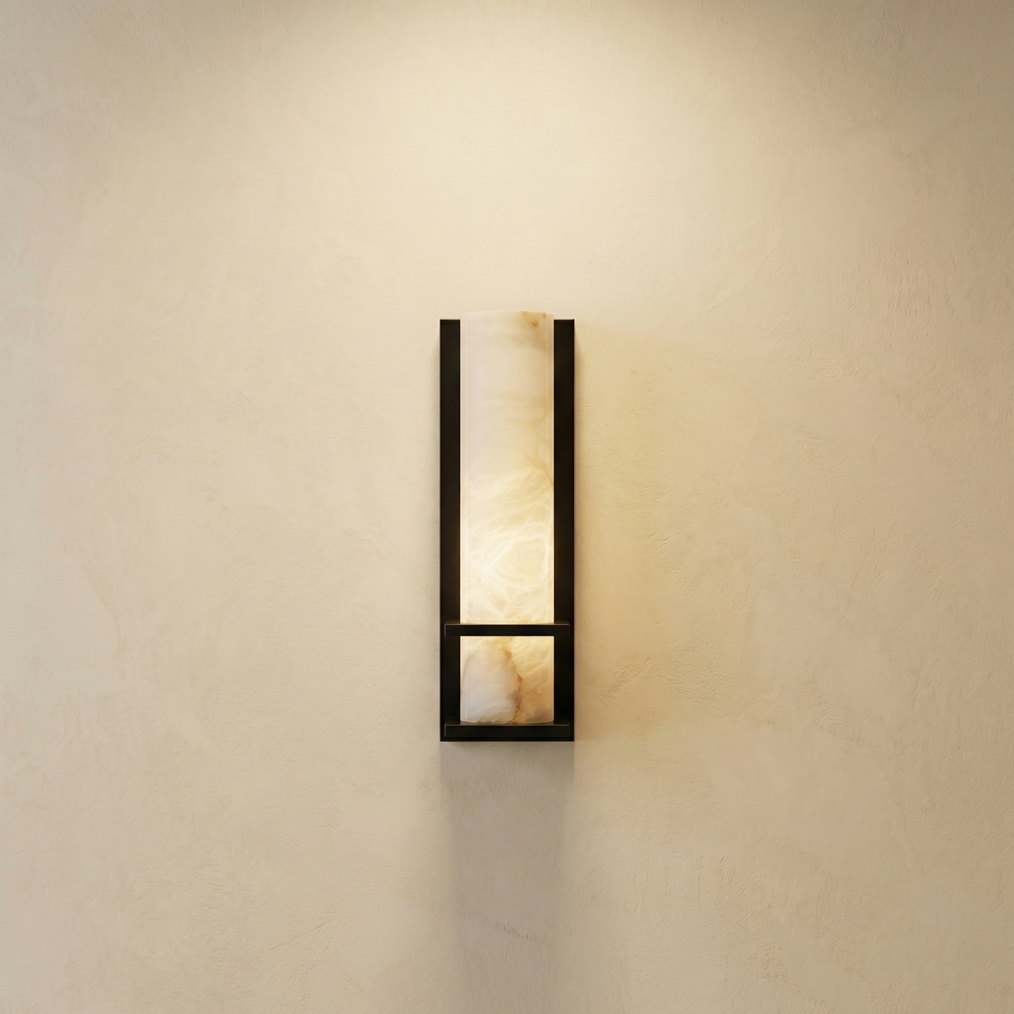 Yiosi Framed Slab Vertical Column Alabaster Wall Sconce - Image 1