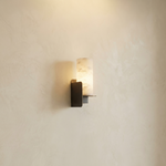 Yiosi Cylinder Wrap Alabaster Bronze Blade Wall Sconce - Image 1