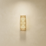 Yiosi Framed Slab Lattice Pattern Alabaster Wall Sconce - Image 1