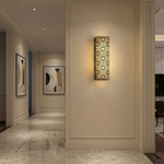 Yiosi Framed Slab Lattice Pattern Alabaster Wall Sconce - Image 3