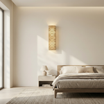 Yiosi Framed Slab Lattice Pattern Alabaster Wall Sconce - Image 4