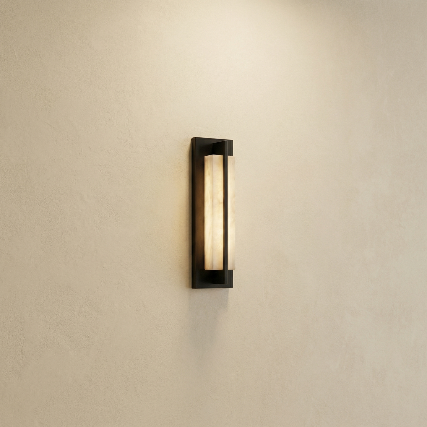 Yiosi Framed Slab Open Frame Alabaster Vertical Wall Sconce - Image 1
