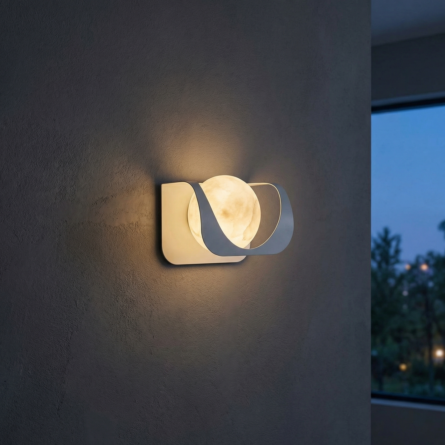 Yiosi Ribbon Curve Flowing Drape Alabaster Wall Sconce - Image 2