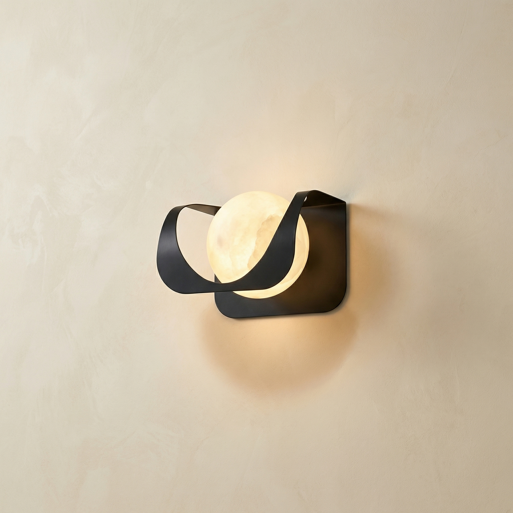 Yiosi Ribbon Curve Flowing Drape Alabaster Wall Sconce - Image 1