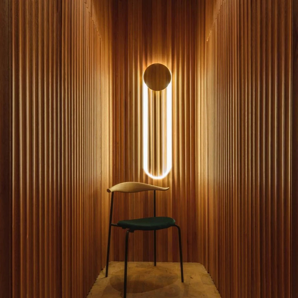 RA Wall Lamp – Gold & Matte Black Neon Tube Light