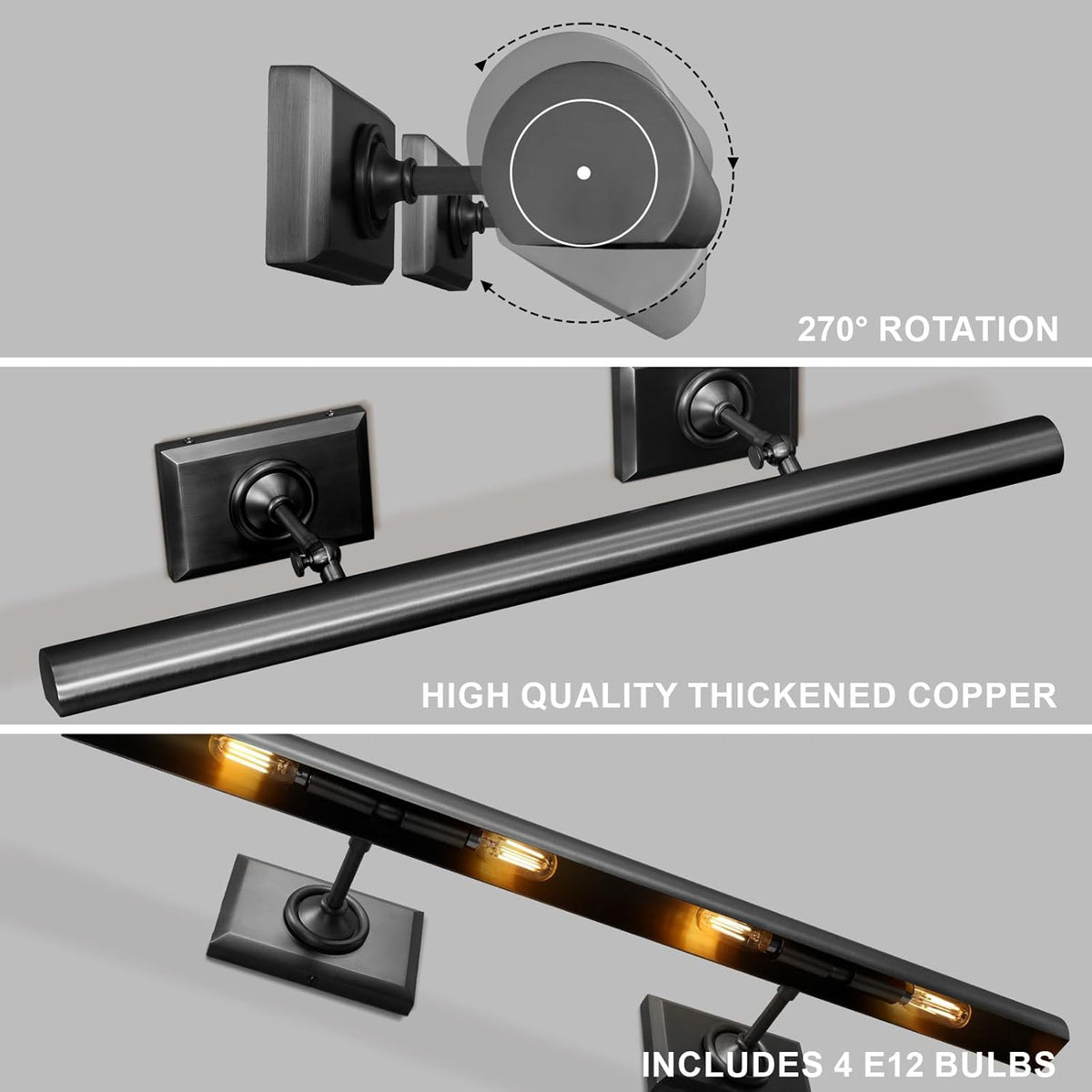Wall-mounted mirror front wall lamp