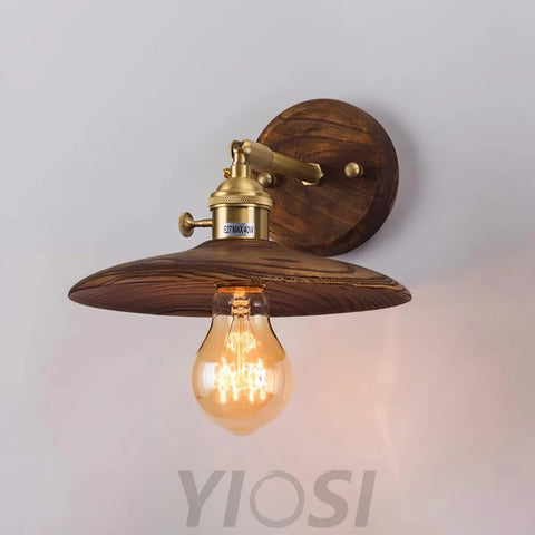 Walnut Flared Wall Sconce - Wood-1-Yiosilamp