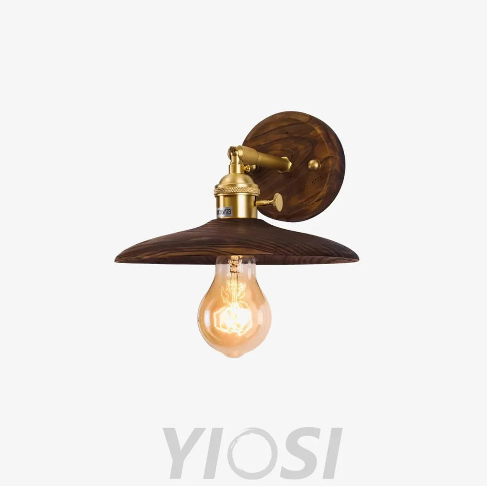 Walnut Flared Wall Sconce - Wood-1-Yiosilamp