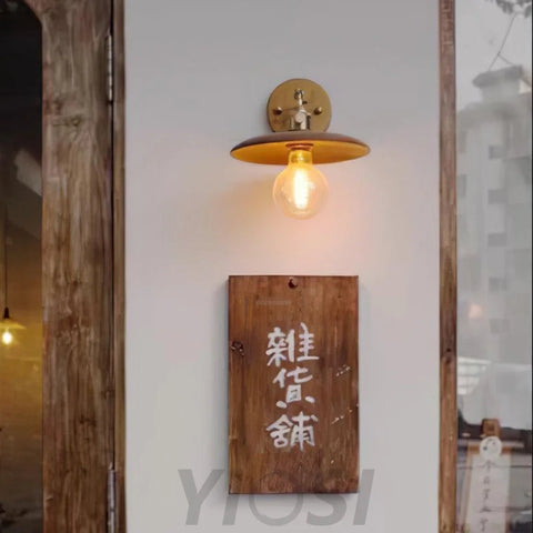 Walnut Flared Wall Sconce - Wood-1-Yiosilamp