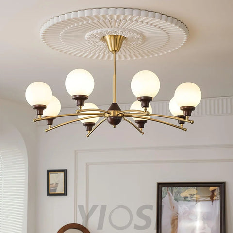 Walnut Glass Ball Chandelier ∅ 21.6″ Chandelier