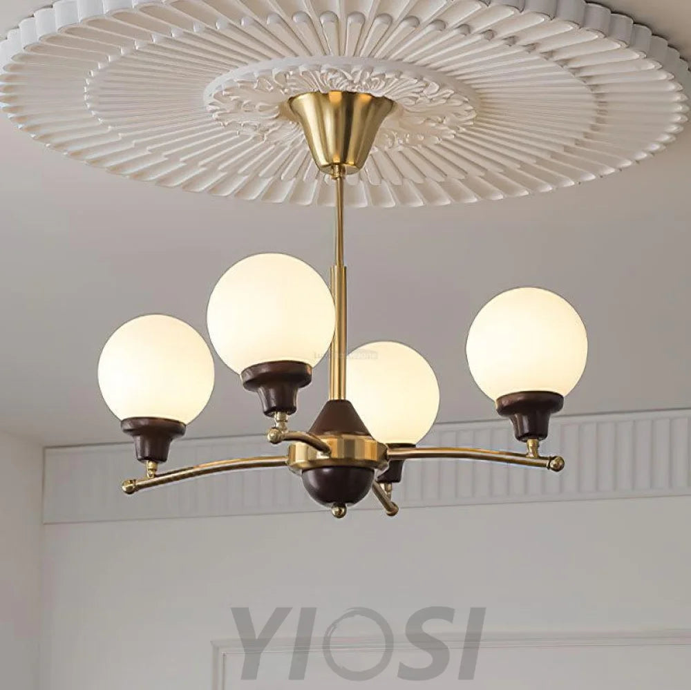 Walnut Glass Ball Chandelier ∅ 21.6″ Chandelier