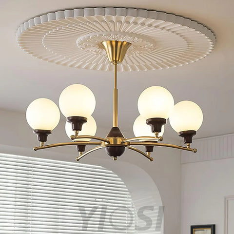 Walnut Glass Ball Chandelier ∅ 21.6″ Chandelier