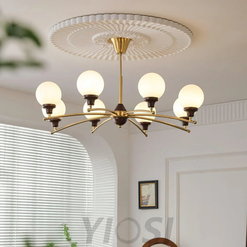 Walnut Glass Ball Chandelier ∅ 21.6″ Chandelier