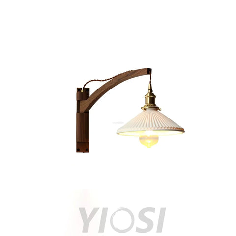 Walnut Swing Arm Wall Sconce - Swing Arm Sconce, Wood-1-Yiosilamp