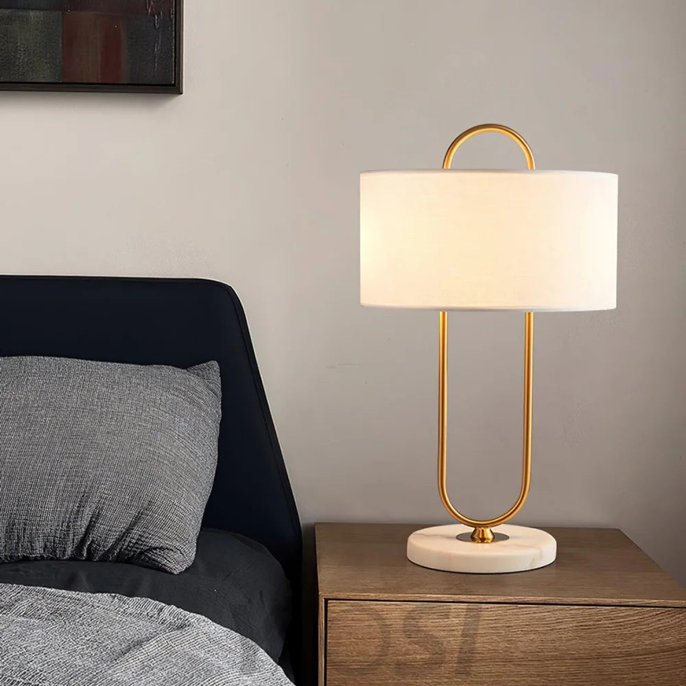 Warner Table Lamp ∅ 13″ - Fabric-1-Yiosilamp