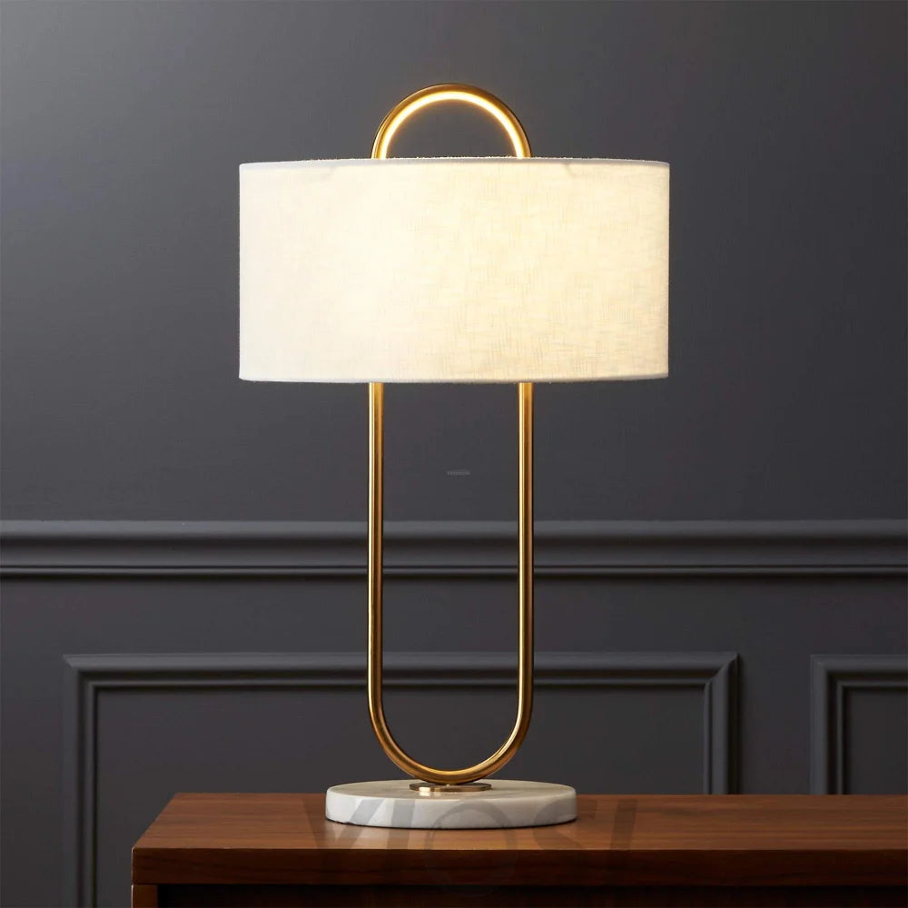 Warner Table Lamp ∅ 13″ - Fabric-1-Yiosilamp