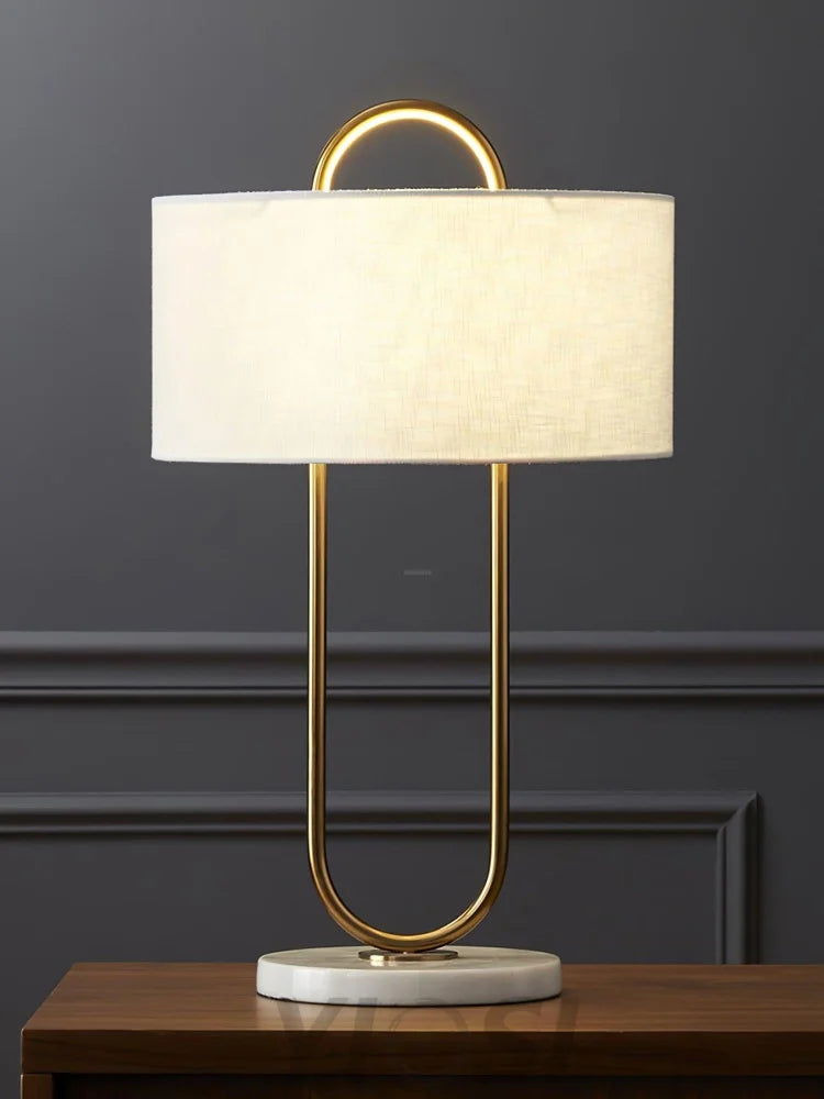 Warner Table Lamp ∅ 13″ - Fabric-1-Yiosilamp